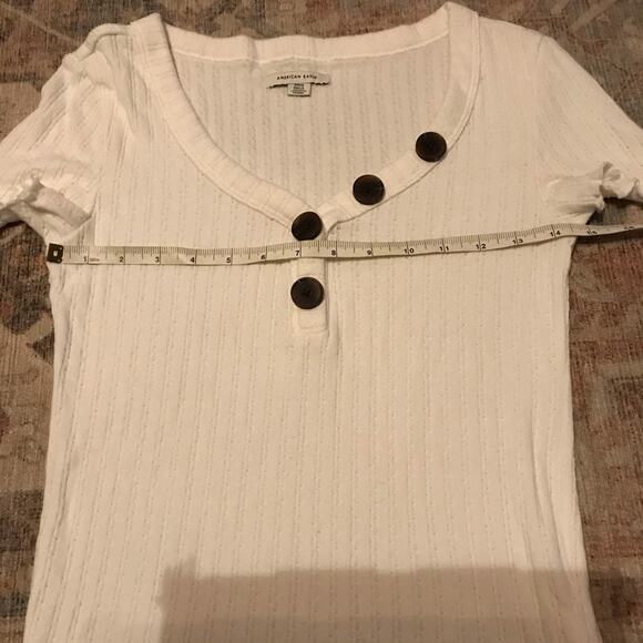 American Eagle Ribbed V-Neck Top - Size Small - Picture 4 of 6